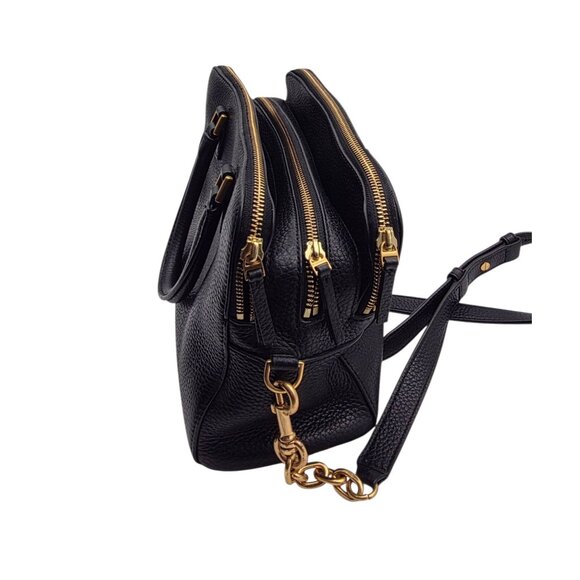 Tory Burch Georgia Pebbled Leather Double Zip Satchel / Handbag - Picture 6 of 14